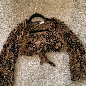 Beginning Boutique Cheetah Tie Top